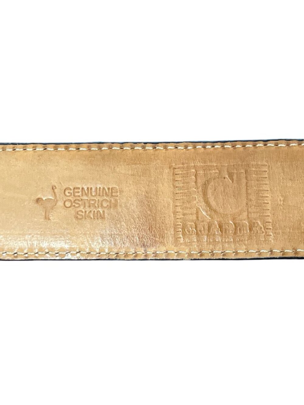 Belt By Cuadra Genuine Ostrich Skin Mens Size 38 Black With Metal Buckle 15088 - Picture 3 of 8